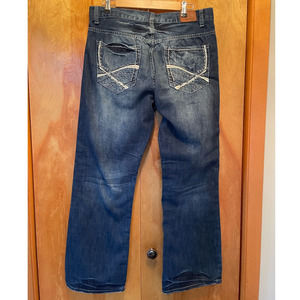 FLYPAPER Men's Bootcut Denim Jeans Size 34 x 30 Zip Fly in VGUC